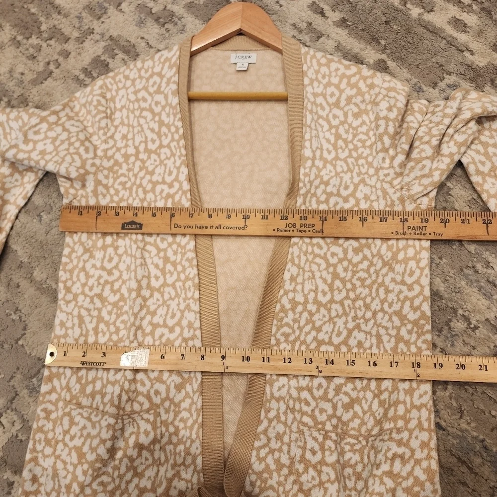 J. CREW Leopard‎ open cardigan sweater. Tan,  cream.  Size small.